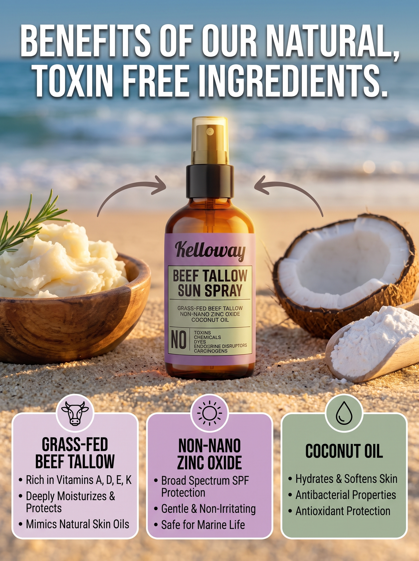 Beef Tallow Mineral Sun Spray